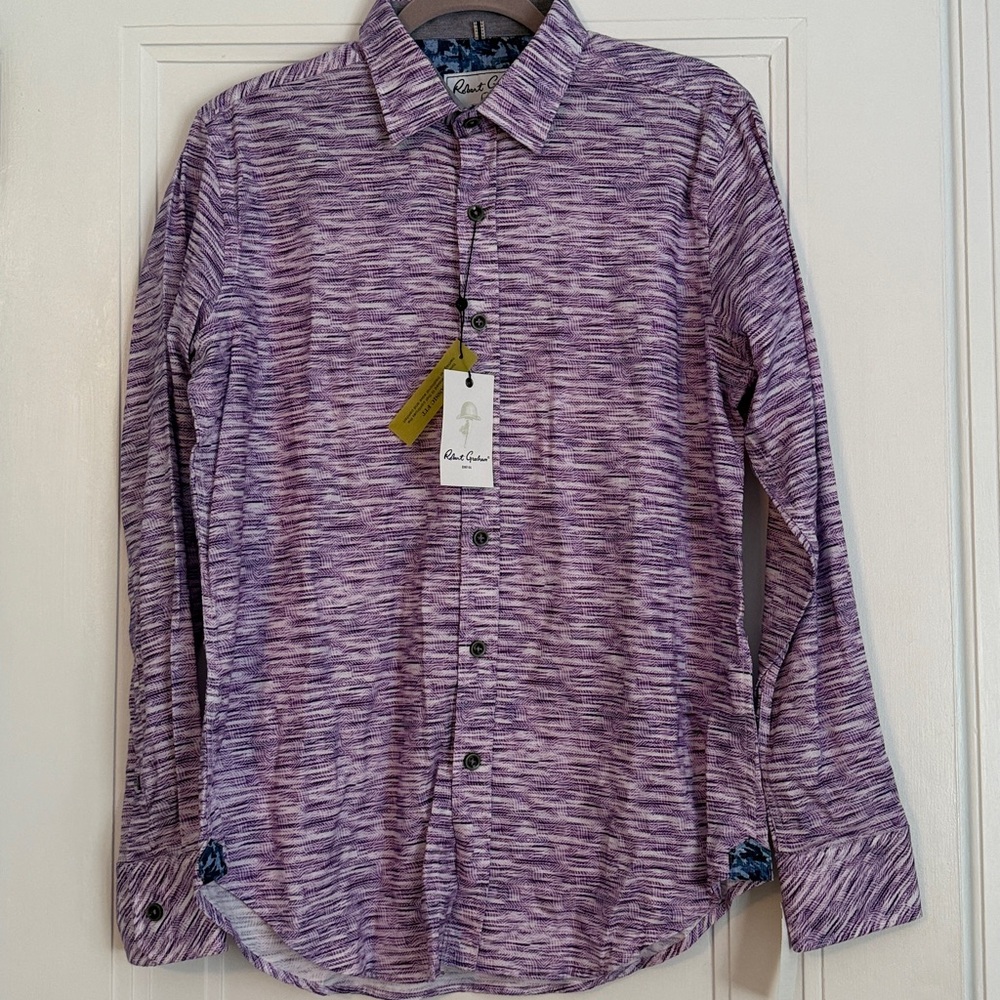 Robert Graham Textured Purple Shirt